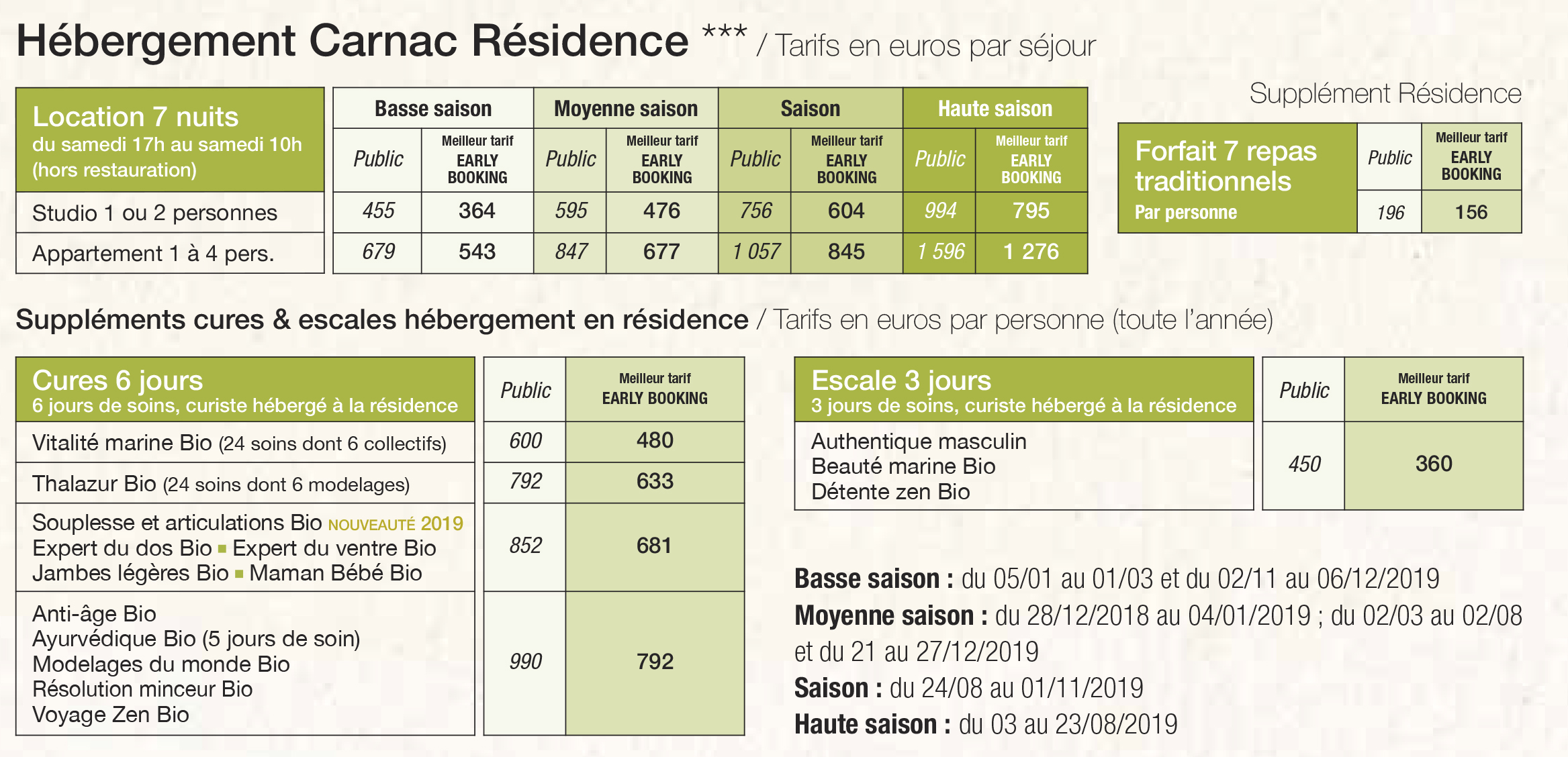 tarifs location piscine carnac